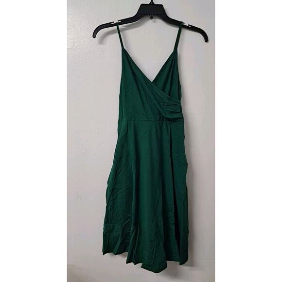 Womens' V‎ Neck Spaghetti Strap Summer Casual Swing Sundress with Pocket Size S - Picture 1 of 10